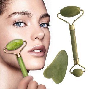 Roselyn Boutique A Secret Handcrafted Natural Jade Roller Set for Face